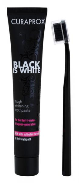 Curaprox Black is White set bělící zubní pasta 90 ml | Čistí